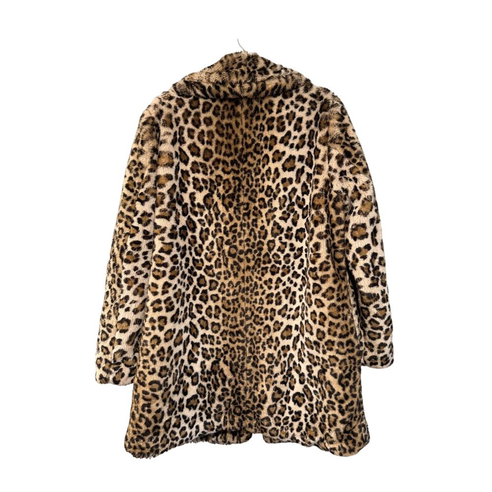 NEW! Calvin Klein L Leopard Print Faux Fur $299 Long Coat Jacket Animal Print - Picture 3 of 12